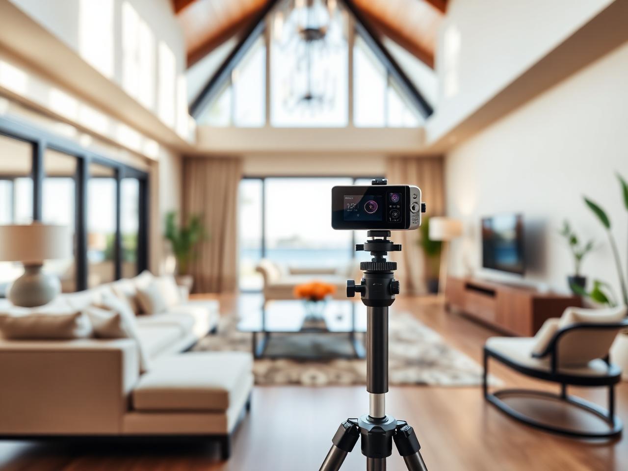 Matterport Pro2 camera capturing a luxury villa